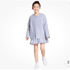 Victoria Beckham Target kids Girls Sky Blue Gingham Twill Spring Jacket Size NWT